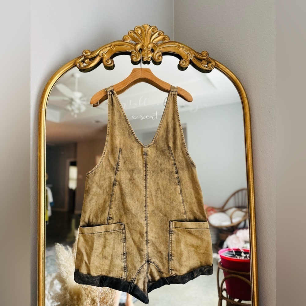 Free People Highroller Shortall Romper Jumpsuit Nwot Small